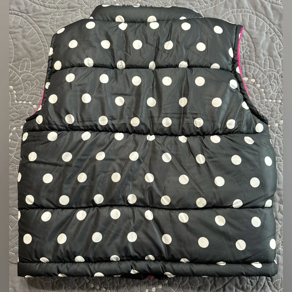 Carters Toddler Girl Black/White/Pink Polka Dot Puffer Vest Size 3T